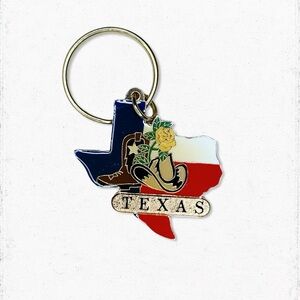 6388. Texas Yellow Rose Keychain